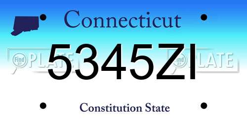 5345ZI Connecticut License Plate