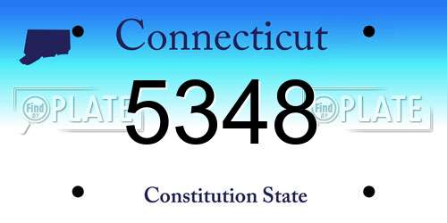 5348 Connecticut License Plate