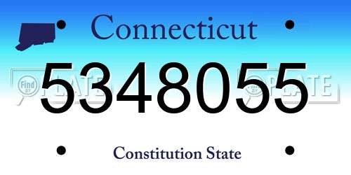 5348055 Connecticut License Plate