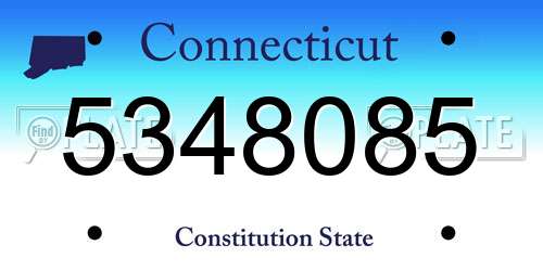 5348085 Connecticut License Plate