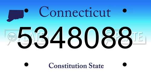 5348088 Connecticut License Plate