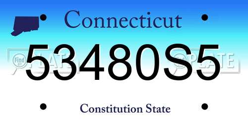 53480S5 Connecticut License Plate