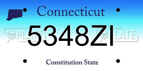 5348ZI Connecticut License Plate