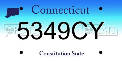 5349CY Connecticut License Plate