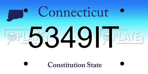 5349IT Connecticut License Plate