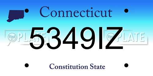 5349IZ Connecticut License Plate