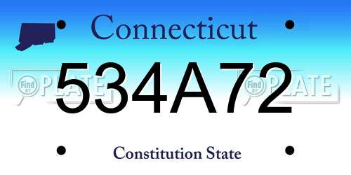 534A72 Connecticut License Plate