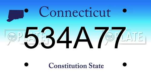 534A77 Connecticut License Plate
