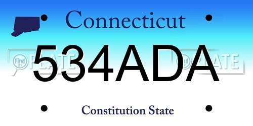 534ADA Connecticut License Plate