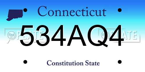 534AQ4 Connecticut License Plate