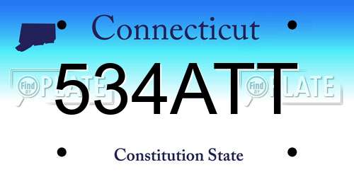 534ATT Connecticut License Plate