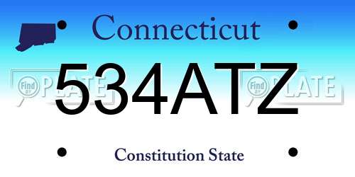 534ATZ Connecticut License Plate