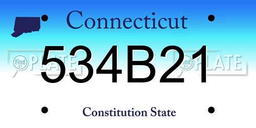 534B21 Connecticut License Plate