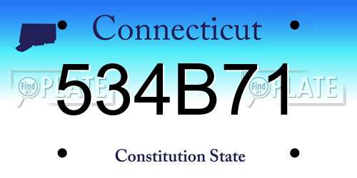 534B71 Connecticut License Plate