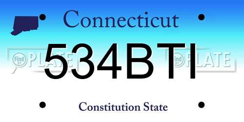 534BTI Connecticut License Plate