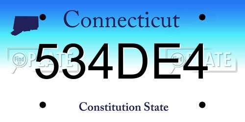 534DE4 Connecticut License Plate
