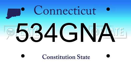 534GNA Connecticut License Plate