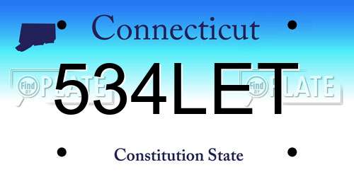 534LET Connecticut License Plate