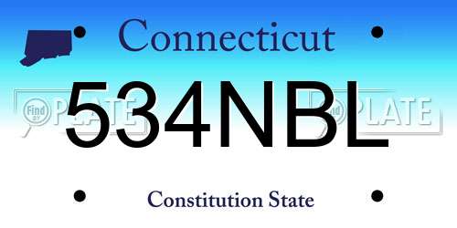 534NBL Connecticut License Plate
