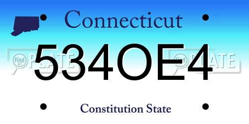 534OE4 Connecticut License Plate