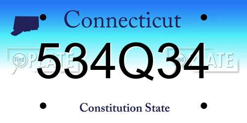 534Q34 Connecticut License Plate