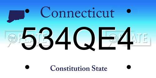 534QE4 Connecticut License Plate