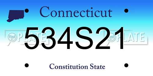 534S21 Connecticut License Plate