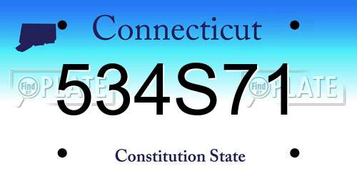 534S71 Connecticut License Plate
