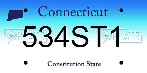 534ST1 Connecticut License Plate