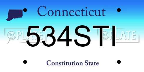 534STI Connecticut License Plate