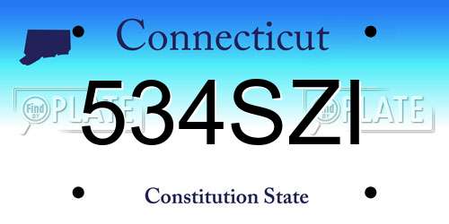 534SZI Connecticut License Plate