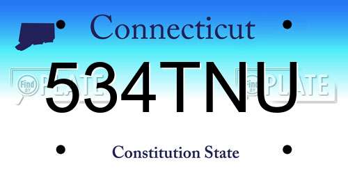 534TNU Connecticut License Plate