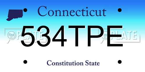 534TPE Connecticut License Plate