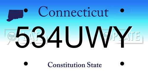 534UWY Connecticut License Plate