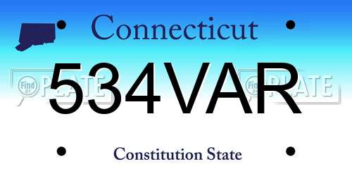 534VAR Connecticut License Plate