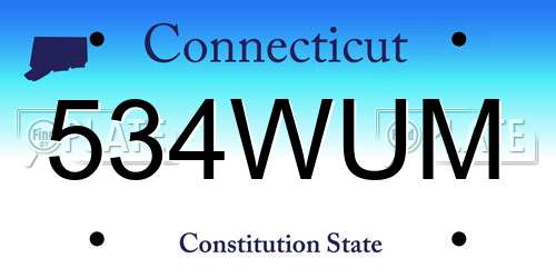 534WUM Connecticut License Plate