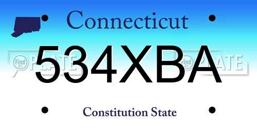 534XBA Connecticut License Plate