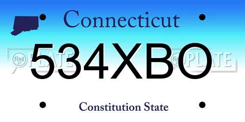 534XBO Connecticut License Plate