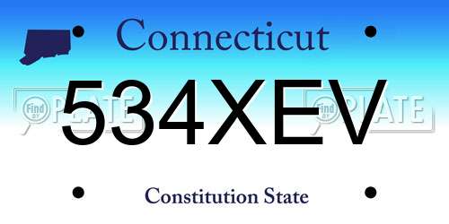 534XEV Connecticut License Plate