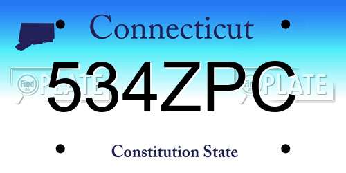 534ZPC Connecticut License Plate