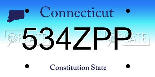 534ZPP Connecticut License Plate