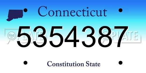 5354387 Connecticut License Plate