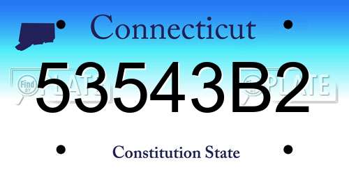53543B2 Connecticut License Plate