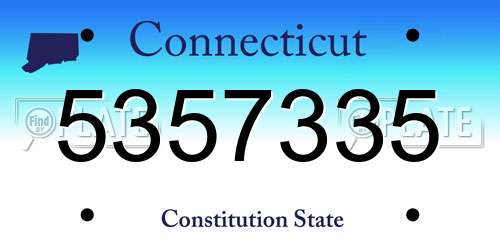5357335 Connecticut License Plate