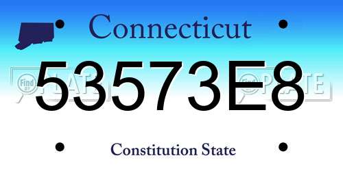 53573E8 Connecticut License Plate