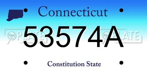 53574A Connecticut License Plate