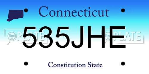 535JHE Connecticut License Plate