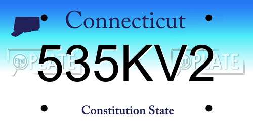 535KV2 Connecticut License Plate