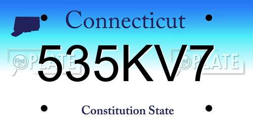 535KV7 Connecticut License Plate