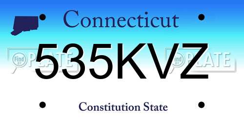 535KVZ Connecticut License Plate